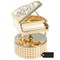 24K Gold Plated Wind Up Music Box With Crystal Studded Grand Piano Figurine By Matashi